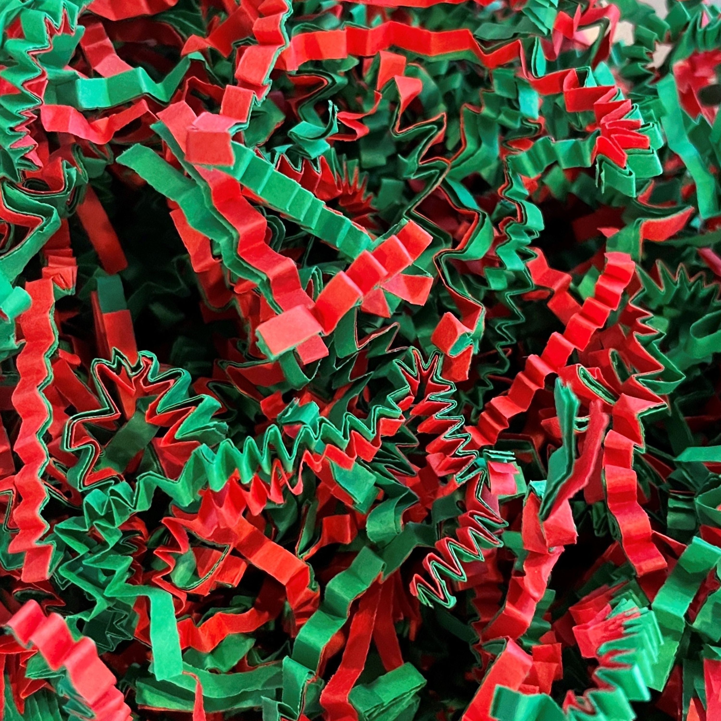 Montplisse Red & Green Crinkle Cut Shredded Paper - 1LB Holiday Shred  Filler for Christmas Gift Baskets and Packaging